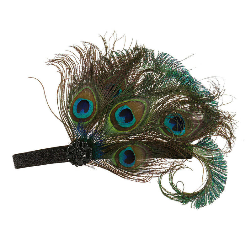 Peacock Feather Headpiece Women Hair Accessory for Wedding Fancy Dress Party
