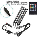 Car Interior Lights 4pcs 36 Led DC 12V Multicolor Music Car Led Strip Light