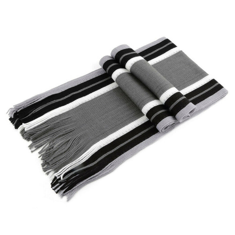 Han Edition Tassel Man With Thick Color Matching Striped Scarf