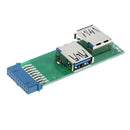 Motherboard 20-Pin Header To Dual USB 3.0 Female