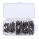 Lushazer 100Pcs/Lot Sea Fishing Box Offset Hook 2#1#1/0#2/0#3/0# Carp Snap  U2U4