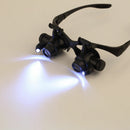 10X 15X 20X 25X LED Glasses Jeweler Magnifier Watch Repair Magnifying Loupe MO