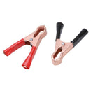 2 Pair Copper Plated Insulated Car Battery Clips Alligator Clamps 50A Red B T2B3