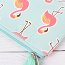 1 Pc Diary Lovely Flamingos PU Coin Purses Zipper Zero Wallet Card Key Bag ^