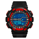 Waterproof Digital Watch Unisex TPU Strap Electronics Wristwatch (Red) A
