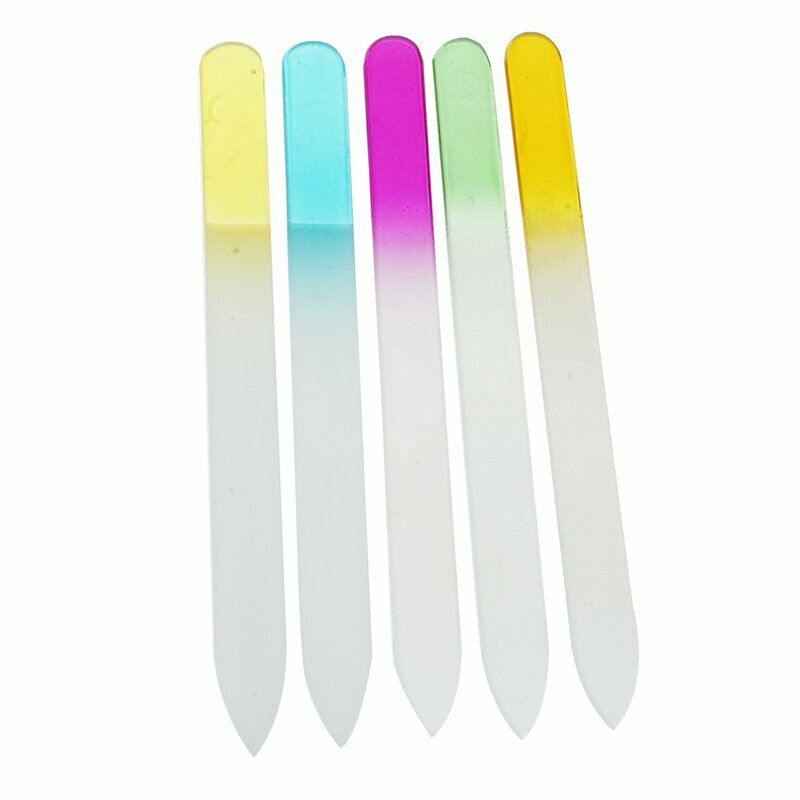 5 Pack Of Mixed Color Crystal Glass Nail File Files 5.5" For Nail Art W2B4