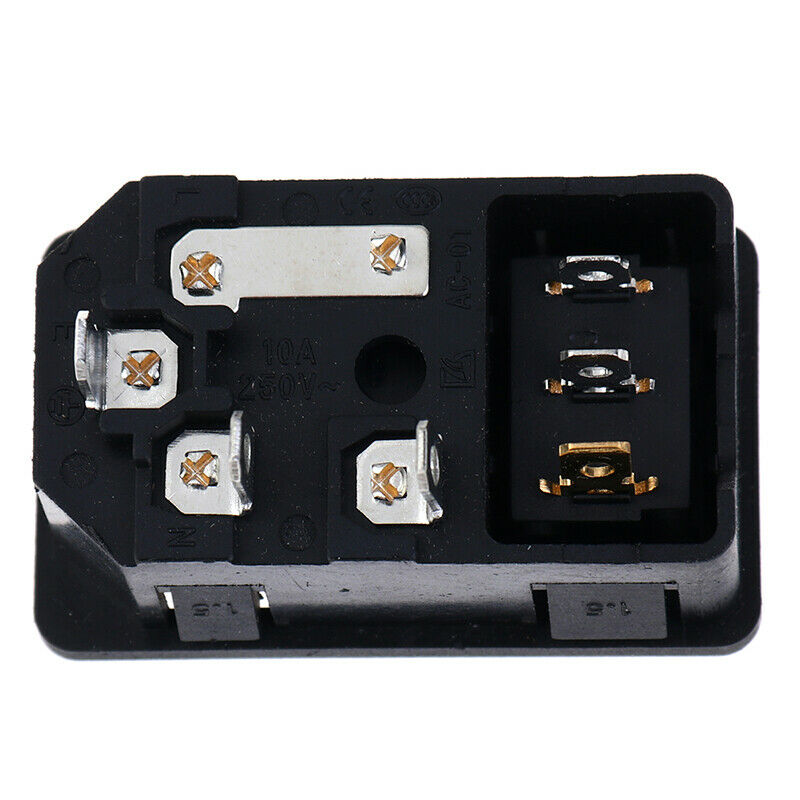 Inlet Male Power Socket With Fuse Switch 10A 250V 3 Pin IEC320 C14 ADB Cy