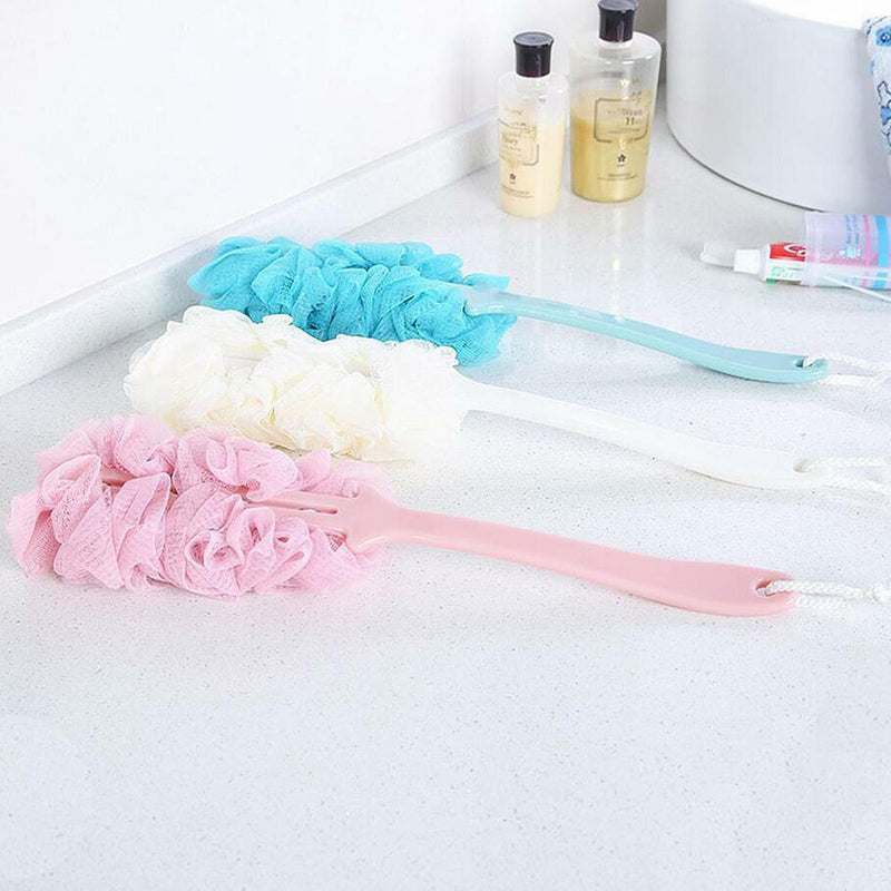 New.Shower Scrubber Loofah Sponge Bath Body Back Brush with Long