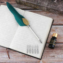 English Calligraphy Feather Dip Pen Writing Ink Set Stationery Gift Case
