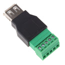 USB2.0 Type A Male To 5 Pin Screw W/ Shield Terminal Plug Connector Adapter