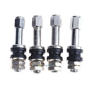 4Pcs Bolt-in Stainless Steel Car Tubeless Wheel Tire Valve Stems w/ Dust Caps