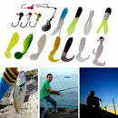 62Pcs Fishing Tackle Silicone Soft Baits Lures Fishing Jig Hooks Carp Acces A8C6