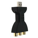 USB Male 3 RCA Female Audio Video Adapter AV Converter Cable Cord Black