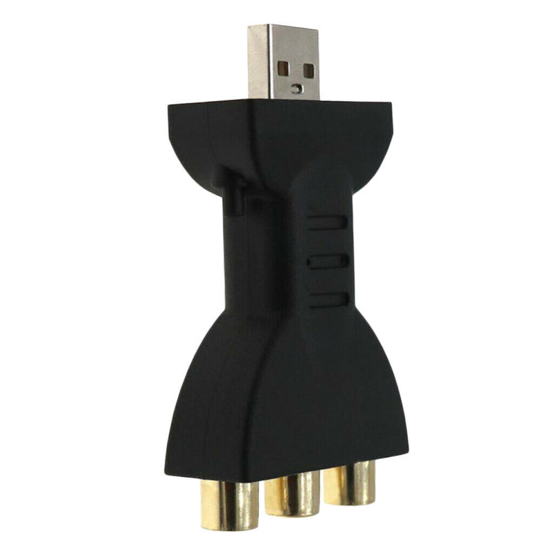 USB Male 3 RCA Female Audio Video Adapter AV Converter Cable Cord Black