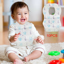 Cartoon Elephant Disposable Baby Bibs with Food Catcher Pocket Pack of 10 A