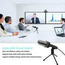 Condenser Microphone Tripod Desktop Audio Recording Computer PC Phone Mic Black