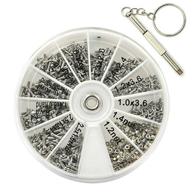 Eyeglass Repair Kit, 600Pcs Sunglasses Watch Tiny Screws Assortment Stainless