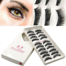 10 Pairs Pro False Eyelashes Black Eye Lashes Long Natural For Makeup Attractive