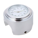 7/8" 1" Motorcycle Bike Chrome Waterproof White Dial Handlebar Clock Glow Watch