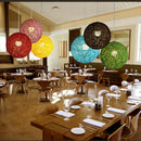Coffee Bamboo, Rattan And Hemp Ball Chandelier Individual Creativity Spheri