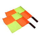 2pcs Football Soccer Training Linesman Official Checkered Flags with Storage