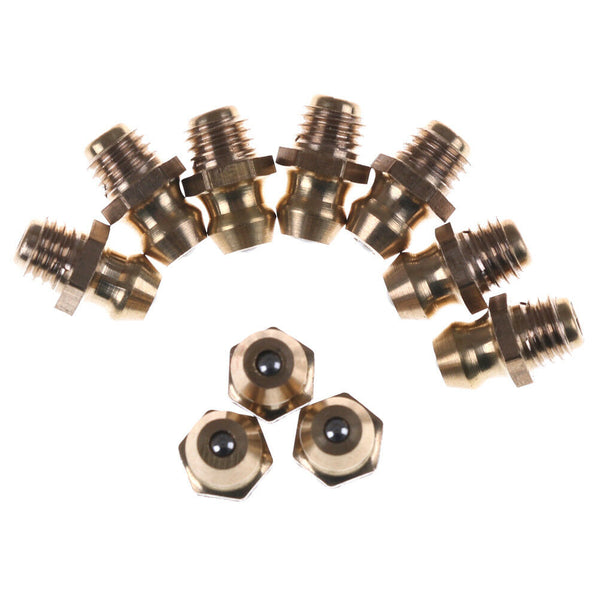 10PCS 1/4-28 Drive Type Taper Thread Straight Grease Zerk Nipple Fitting OHK