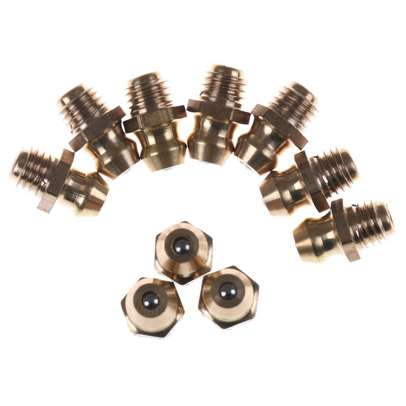 10PCS 1/4-28 Drive Type Taper Thread Straight Grease Zerk Nipple Fitting OHK