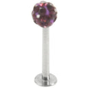 Cool Crystal Gem Steel Micro Labret Piercing Stud for Lip / Tragus / Ear Pi R8I1