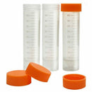 30 pcs 50ml Flat-Bottom Plastic Graduated Vial Tube with Screw Cap Q5U1