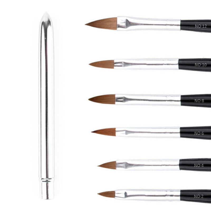 Professional Round Sable Acrylic Nail Art Brush Various Size 2 4 6 8 10 12 HNK