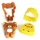2pcs Cartoon Bear Chicken Shaped Rice Sushi Molds Suits Kid DIY Cake Cookie Tool