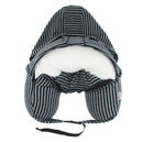 Adults Portable Soft Striped Neck Pillow Neck Support Train Airplane Car Bus