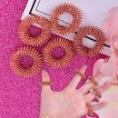 5pcs Copper Color Finger Massage Ring Acupuncture Ring Body Relax Hand Massager