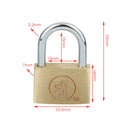 Brass Padlock Locker Long Shackle Suitcase Toolbox w/ Key 25mm