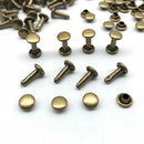 100 Sets Double Caps Studs Dome Rivets Leathercraft DIY Crafts 6x10mm Bronze