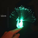 5X(New Novelty LED Flash peacock finger lights kids luminous colour rings  J6R7)