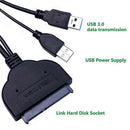 USB3.0 To SATA 22Pin 2.5Inch Hard Disk Drive SSD Adapter Connector Lead Ca BX