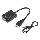 HDMI Male to VGA Male 1080P HDTV Video Converter Adapter with Audio Cable A