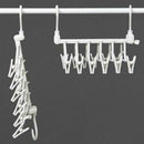 12 Clips Clothes Hanger Drying Pants Rack Wardrobe Folding Hook Trousers Holder