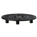 Black Cast Iron Teapot Trivet with Rubber Pegs for Dining and Kitchen Table