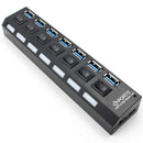 7 Port USB 3.0 HUB Powered +High Speed Splitter Extender PC AC Adapter HTD