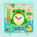 Wooden Calendar Clock Educational Weather Season Toys Clock Learning For Ki Y6K4