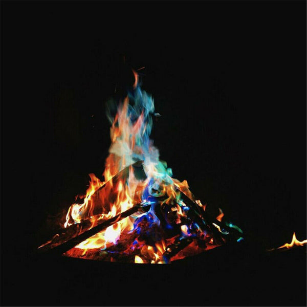 Mystical Magic Trick Fire Coloured Flames Bonfire Sachets Fireplace Colorful TME
