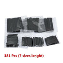 381pcs Weatherproof Heat Shrink Tubes Black Glue Sleeving Glue Assortment K
