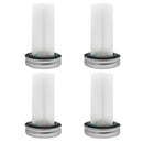 4pcs Mason Cover Lid Solar Light LED Flame Pattern Outdoor Restaurant Decor A