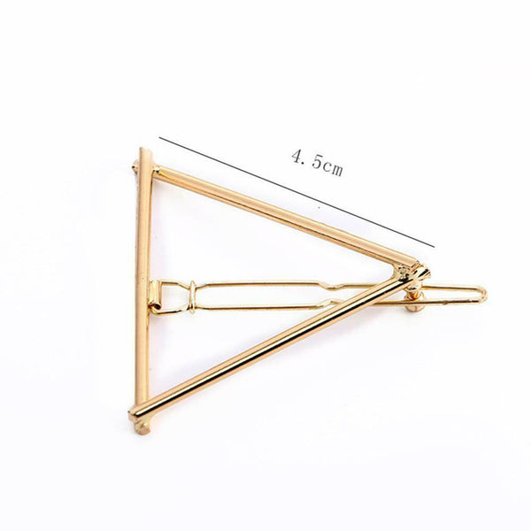 2pcs Geometric Hair Clips Women Triangle Barrettes Hairpins Jewelry Gift