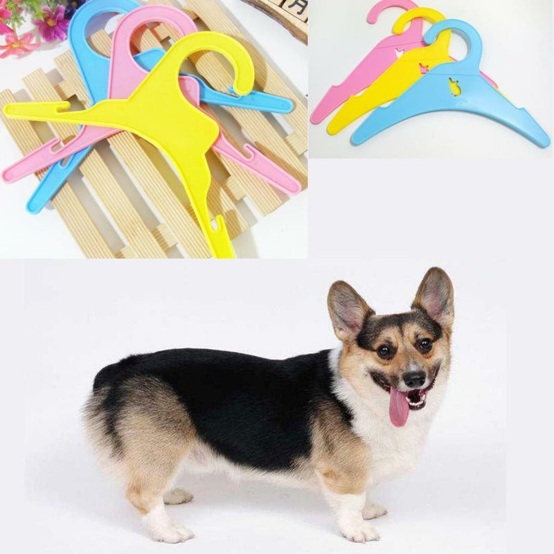 5x 10Pcs Plastic Pet Dog Puppy Cat Clothes Clothing Hangers 19cm Random Color