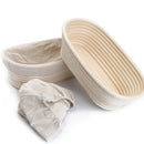 2Pcs 25Cm/10 Inch Bread Basket Rattan Proofing Basket Liner Round Oval Frui