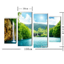 4 Panels Unframed Art Canvas Oil Painting Picture Waterfall and Lake Print