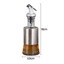 1X(200Ml Kitchen Glass Oil Bottle Stainless Steel Leak-Proof Soy Sauce Vine